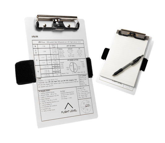 Flight Level; VFR/IFR; Pilot Kneeboard; with Notepad; Includes Two Adjustable Straps